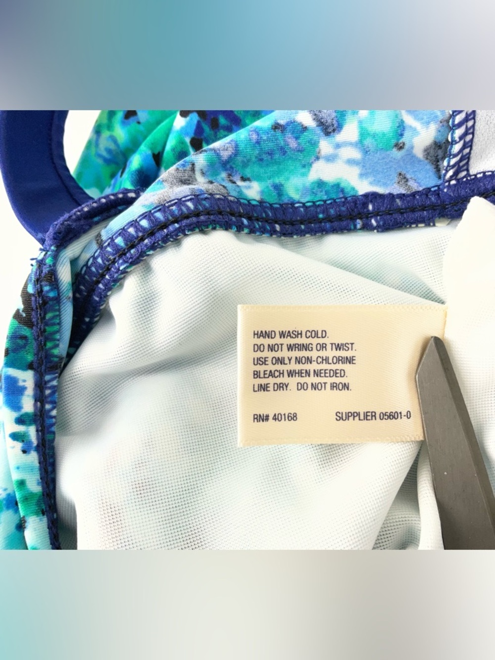 St. John’s Bay‎ Women’s Secretly Slender Blue Swim Dress Size 16 One Piece - Picture 12 of 12